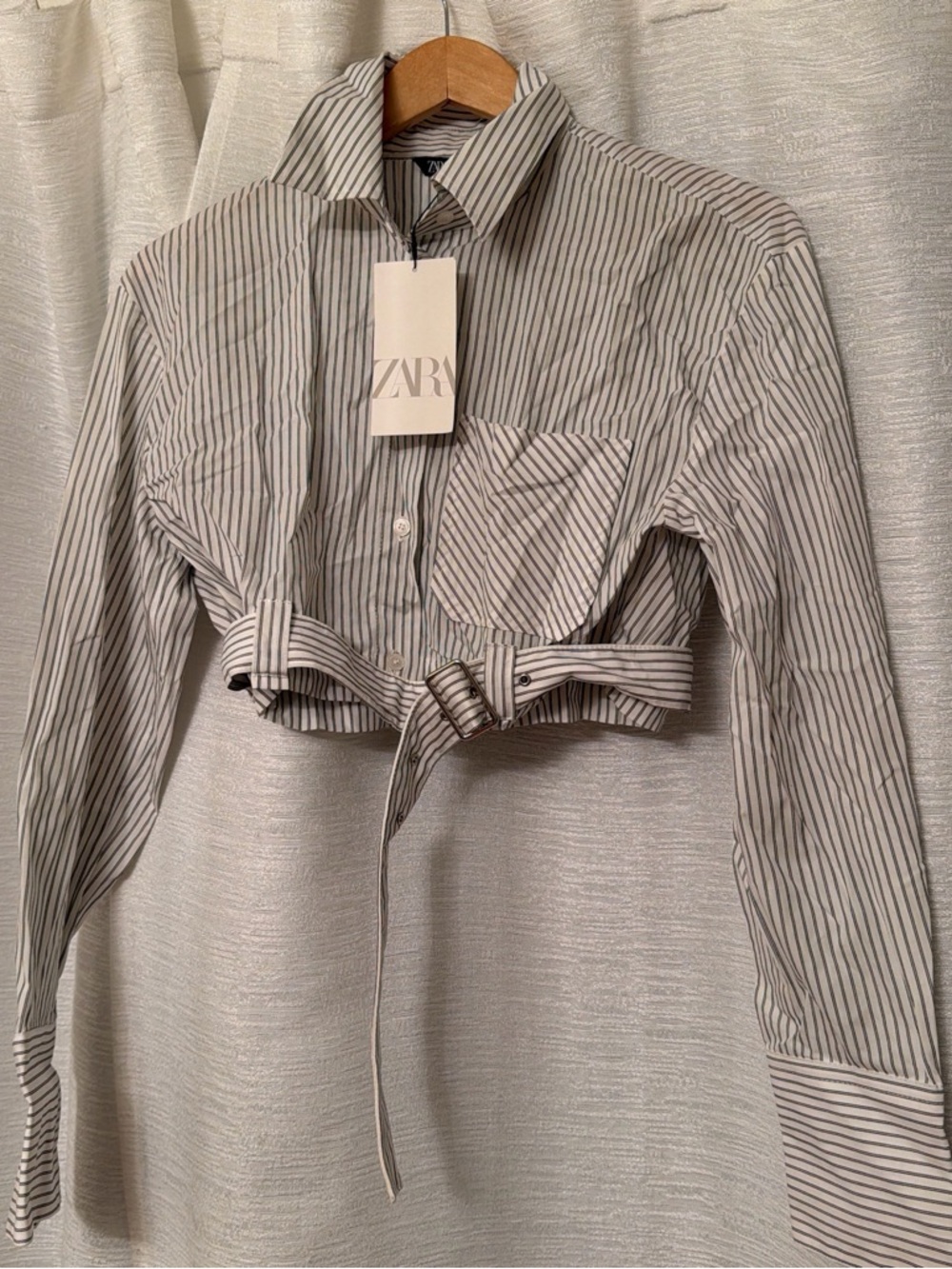 ZARA Cropped Shirt with Belt